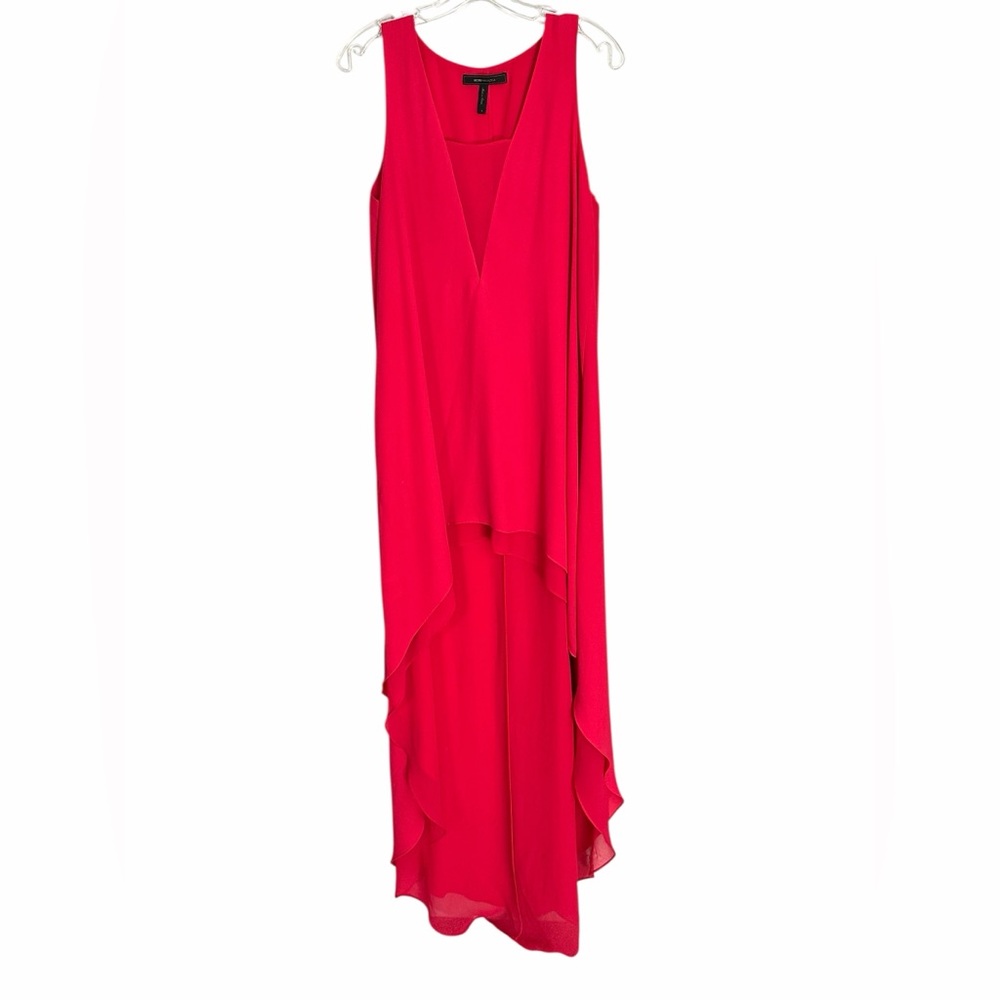 BCBGMaxAzria Red Sleeveless Ho-Lo Maxi Dress PTP 19.5”